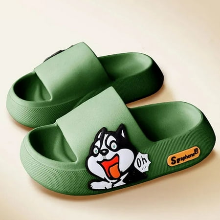

PIKADINGNIS Cute Husky Dog Sticker Thick Sole Women Slippers Bathroom Beach Indoor Sandals 2022 Summer New Couple Slides Cool Men Shoes