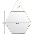 thumbnail image 6 of LONGWIN Hanging Wall Hexagon Mirror Decor Gold Geometric Mirror with Chain for Bathroom Bedroom Living Room 9.4"x 8.2", 6 of 6