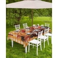 thumbnail image 4 of Outdoor Tablecloth with Umbrella Hole & Zipper, Pumpkin Football Fall Rectangle Tablecloth 60x120 Inch, Thanksgiving Sunflower Maple Plaid Beige Patio Table Cover Waterproof Table Cloth, 4 of 6