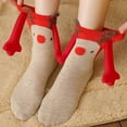thumbnail image 2 of Luxalzxs Christmas Holding Hands Socks Magnetic Hand in Hand Socks Red Cotton Christmas Socks Funny Xmas Gifts, 2 of 4