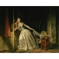 thumbnail image 2 of Fragonard, Jean-Honore 32x26 Gold Ornate Wood Framed with Double Matting Museum Art Print Titled - The Stolen Kiss, 2 of 4