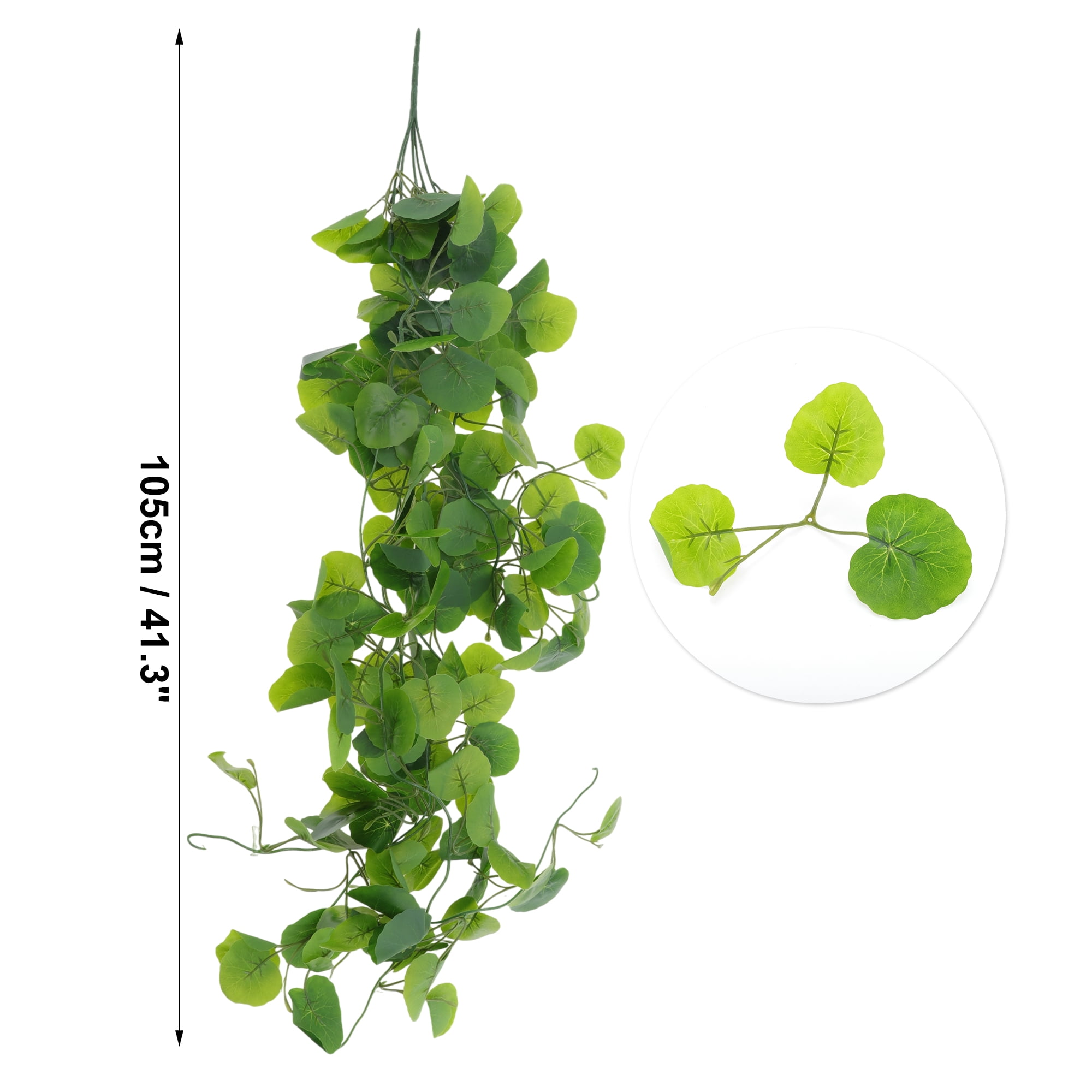 Unique Bargains 2pcs Fake Vines 41.34" Faux Greenery Artificial Hanging Ivy Plants