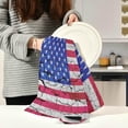 thumbnail image 3 of Brick USA America Flag Tea Towels 4 Pack Stars and Stripes Kitchen Dish Cloth with Hanging Loop, 18"x28" Lint-Free Absorbent Towel for Kitchen Drying Wiping and Cleaning, 3 of 7