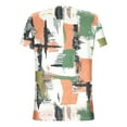 thumbnail image 6 of ZQUUVOU Women's T-Shirt V-Neck Button Printed Short Sleeve Blouse Khaki (2XL), 6 of 7