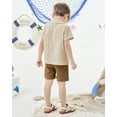 thumbnail image 5 of CARETOO Toddler Boy Summer Outfits Short Sleeve Button Down Shirt Tops & Khaki Casual Shorts Sets Baby 2T 3T 4T 5T Clothes, 5 of 13