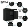 thumbnail image 5 of Metal Storage Cabinet with 2 drawers. Lockable Steel Storage Cabinet with Doors and Shelve, 37”H Office Cabinet for Home, Garage, Warehouse with large storage space. (Black), 5 of 12