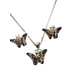 thumbnail image 3 of ARETES Y COLLAR DE MARIPOSA ZIRCONIAS COLORS DE PLATA, 3 of 4