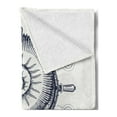 thumbnail image 2 of Marine Soft Flannel Fleece Blanket, Sea Shell Anchor Wheel and Butterfly Motif with Remember Dreams Lettering, Cozy Plush for Indoor and Outdoor Use, 60" x 80", Dark Night Blue Ivory, by Ambesonne, 2 of 5