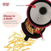 Rise by Dash Compact Air Fryer Oven with Temp Control Non-Stick Basket, Recipes + Auto Shut off, 2 Quart - Red - New - 12 in. tall
