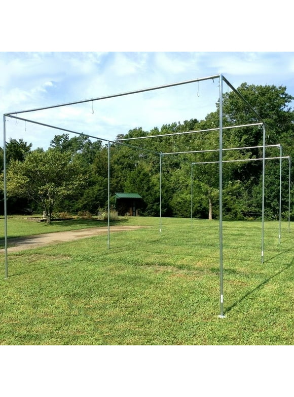 Jones-Sports EZ Up & Down 10' H x 12' W x 30' L Frame Kit Only For Batting Cage Net (Long Poles and Net not Included)