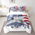 thumbnail image 2 of 3D Airplane Queen Comforter Set - 7 Pieces Bed in A Bag Aircraft Comforters,American Flag Bedding Sets with Comforter,Flat Sheet,Fitted Sheet and Pillowcases & Shams, 2 of 5