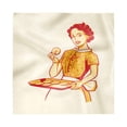 thumbnail image 1 of Vintage Woman Decorative Napkins Set of 4, Married Retro Housewife Serving and Eating Freshly Baked Cookies, Silky Satin Fabric for Brunch Dinner Party, 12", Orange Vermilion Beige, by Ambesonne, 1 of 2