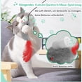 thumbnail image 2 of Ratones de juguete interactivos para gatos (2 piezas) - Ratones grises con sonido y plumas - Juguete para gatos con elástico, 2 of 6