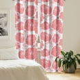 thumbnail image 2 of Ambesonne Nature Curtains, Red Flowers Floral Drawings, Pair of 28"x84", Pastel Pink and White, 2 of 5