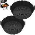 thumbnail image 2 of 2 Pcs Casserole en Silicone pour Friteuse à Air Chaud avec Poignée Doublure de Friteuse à Air 7,87 Pouces Plateau de Cuisson Poêle Panier en Silicone Résistant à la Chaleur pour Friteuse à Air Accessoires pour Friteuse à Air - Brun, 2 of 9