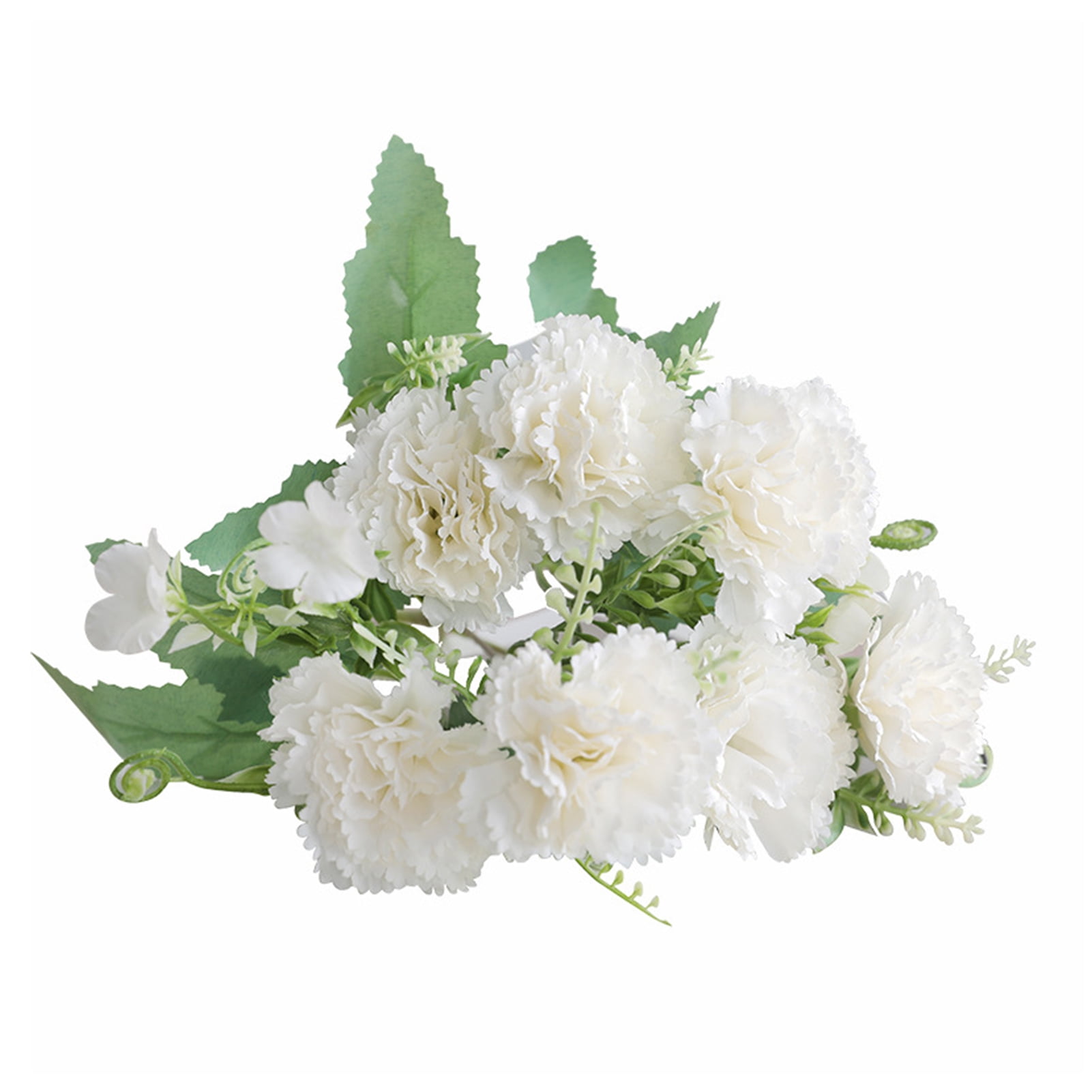 Cream White Silk Carnation Picks, Artificial Flowers for Weddings