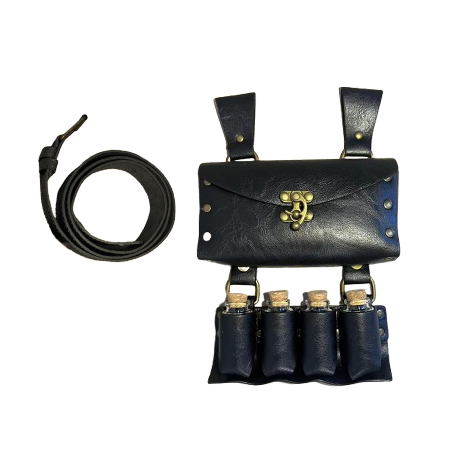 Segolike Belt Pouch Waist Bag Fanny Pack Medieval Belt Bag for Casual Cosplay black