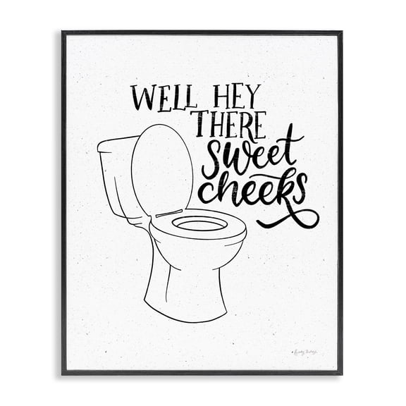 Stupell Industries Coastal Hey There Sweet Cheeks Black Framed Giclee Art, 16 x 20, by Becky Thorns