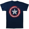 thumbnail image 1 of Captain America  Adult Distressed Shield Cotton T-Shirt, 1 of 1