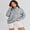 Gray, variant on Womens Button Up Sweatshirt Casual V Neck Long Sleeve Pullover Tops Oversized Solid Color