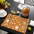 thumbnail image 3 of Autumn Gathering Placemats Set of 6, Durable Linen Table Mats with Pumpkin and Turkey Pattern, Machine Washable Heat Resistant Rustic Fall Dining Table Mats, 3 of 5