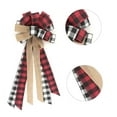 thumbnail image 3 of PENGXIANG Christmas Tree Tops Bow Red Buffalo Plaid Burlap Decoration Cloth LED Polyester  Hanging Gift Decorative Ribbon, 3 of 12