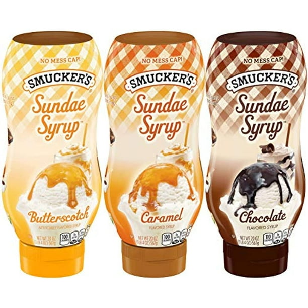 Smuckers Sundae Syrup Caramel, Butterscotch & Chocolate Ice Cream