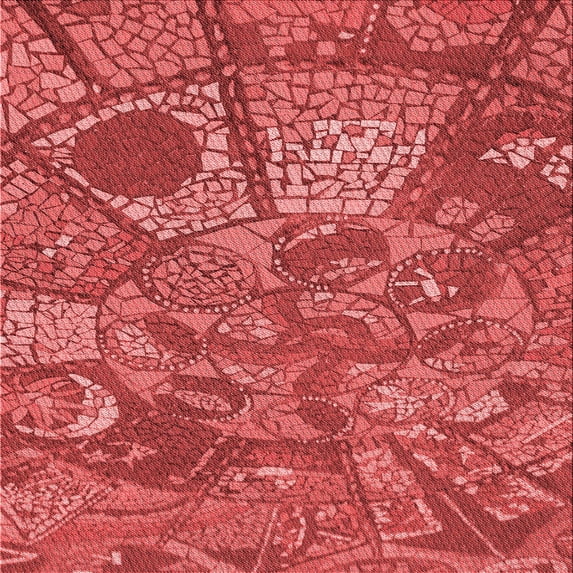 Ahgly Company Indoor Square Patterned Love Red Area Rugs, 4' Square
