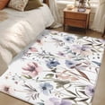 thumbnail image 5 of Watercolor Flower Washable Area Rug&nbsp;3x5ft Grey Purple Floral Leaf Soft Rectangle&nbsp;Rugs for Living Room, Non Slip Carpet for Bedroom&nbsp;Entryway Dining Room, 5 of 9