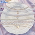 thumbnail image 2 of Collar De Perlas Estilo Ins Coreano Elegante Francés Retro Corazón Mariposa Clavícula Cadena Mujeres Accesorios De Joyería, 2 of 4