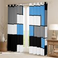 thumbnail image 2 of Manfei Abstract Grid Blackout Curtains, Light Blue Checkered Curtains Pack of 2 (42x84 Each), 2 of 6