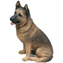 Sandicast "Original Size" Sitting German Shepherd Dog 9.75” Marble Dust Sculpture