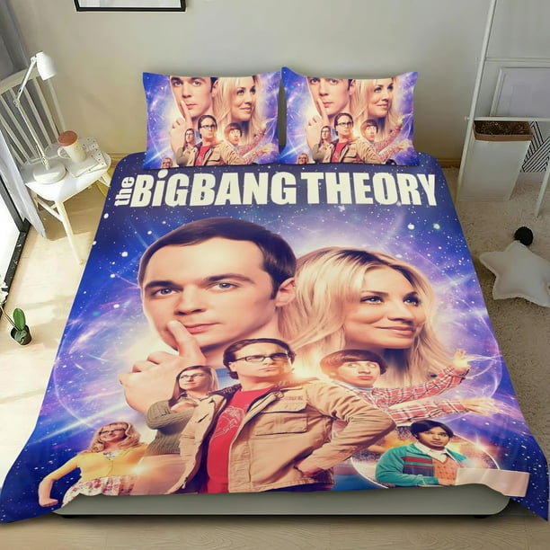 La Teoría del Big Bang Conjunto de sábanas temático, trío de piezas, cómodo y amigable con la piel, diseño único, regalo de decoración para el hogar para familiares, amigos y fans,173cm *218cm