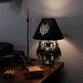 thumbnail image 4 of Zeckos Gothic Guardians of Light Medieval Dragons Resin Table Lamp - Dark Fantasy - 19 Inches High - with Black Fabric Tribal Dragon 13 Inch Diameter Lampshade, 4 of 6