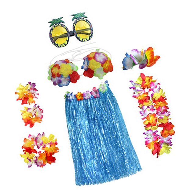 Sonducket Conjunto de de hierba hawaiana, faldas largas, decoración de vestido, suministros para fiestas, vestido de baile, accesorio de disfraz Prendas para la parte inferior del cuerpo Tipo 13 Sonducket AP007833-13