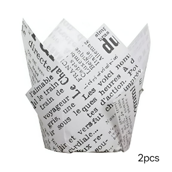 ACDANC 100Pcs Tulip Cupcake Liners Jumbo Muffin Baking Cups Parchment Paper Cake Wrappers Large Muffin Liners Cupcake Tins White