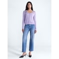 thumbnail image 2 of Scoop Women's Pointelle Knit Cardigan Sweater with Long Sleeves, Lightweight, Sizes XS-XXL, 2 of 5