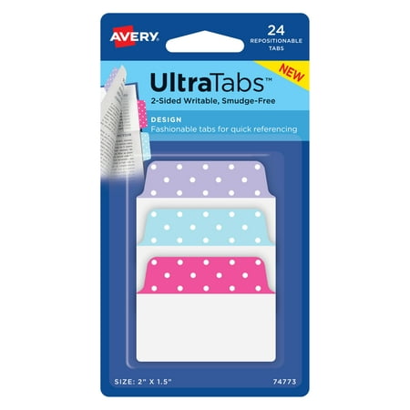 Repositionable Pastel - Avery Ultra Tabs Repositionable Multiuse Design Tabs, Pastels, 2