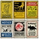 thumbnail image 4 of Letrero de advertencia de metal con forma de dinosaurio peligroso, señal de prohibido el paso, placa de hojalata para pintar, decoración de pared para cine, club, hogar, panel mural, regalo, 4 of 5
