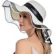 thumbnail image 1 of Sombrero de paja para mujer, plegable, de ala ancha, con protección UV UPF50, para viajes, para playa y verano, 1 of 7