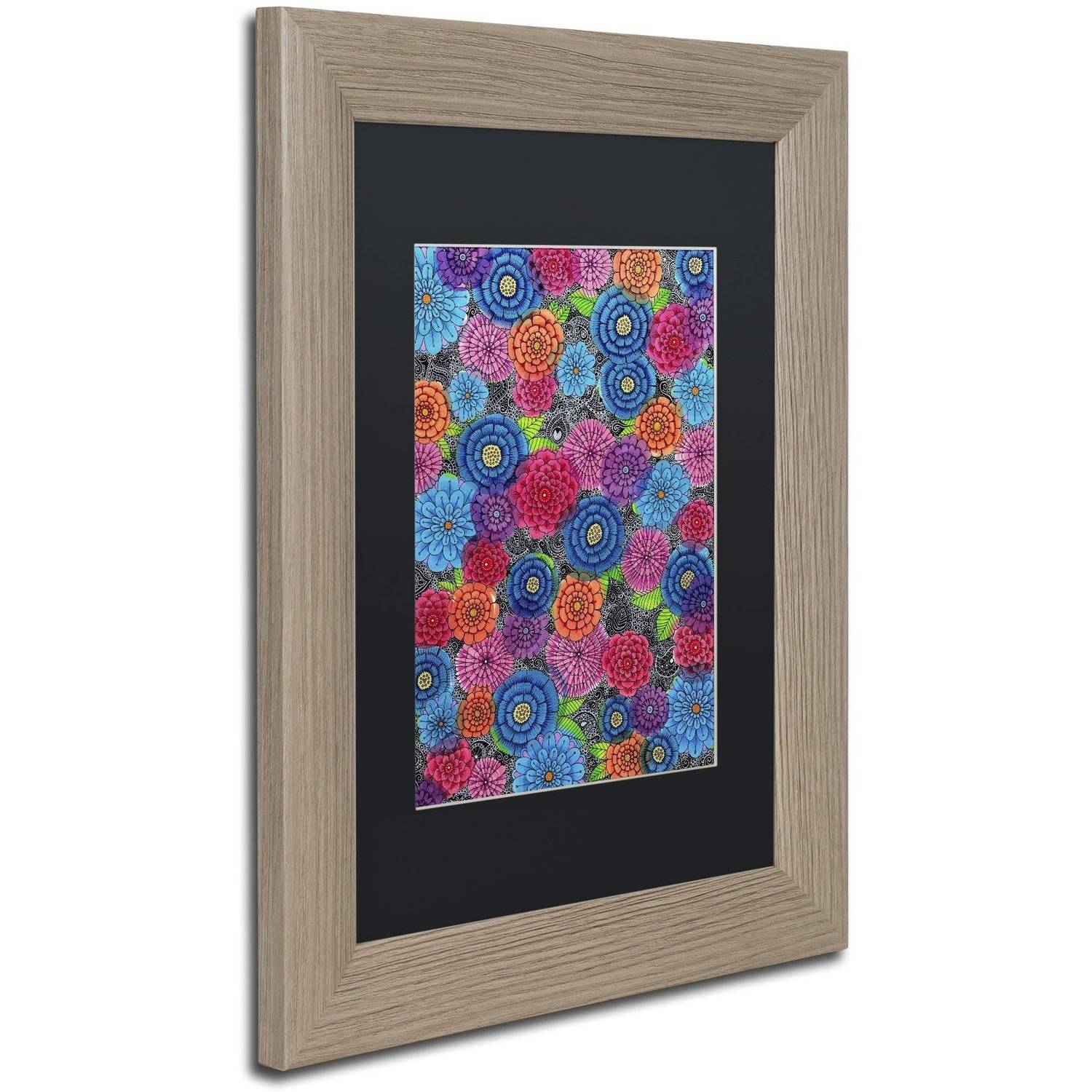 Trademark Fine Art "August Bouquet" Canvas Art by Hello Angel, Black Matte, Birch Frame