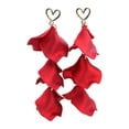 thumbnail image 5 of Ziurtnc 1 Pair Women Hanging Earrings Flower Shape Bohemian Style Petal Tassel Hollow Heart Lady Ear Jewelry Prom Beach Dangle Earrings, 5 of 8