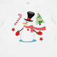 thumbnail image 4 of Inktastic Top Hat Snowman with Christmas Tree and Candy Cane Boys or Girls Baby T-Shirt, 4 of 5