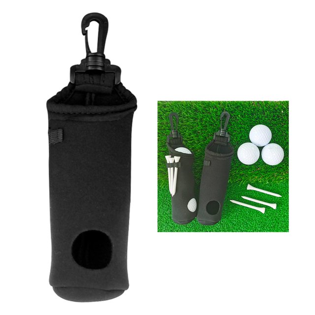 Bolsa de transporte para pelotas para golf, Mini portátil para 3 pelotas para golf, 3 camisetas, accesorios para golf ligeros con , bolsa de almacenam Bolso negro DYNWAVEMX Estuche para pelota de golf