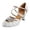 Silver, variant on Women Middle Heels Closed Toe Soft Sole Latin Dance Shoes Stylish Mid Heel Footwear For Ballroom Dance And Square Dance ,Us Size:5