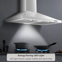 Range Hood 30 inch 450 CFM Wall Mount Range Hood with Baffle Filters 3 Speed Fan Vent Hood