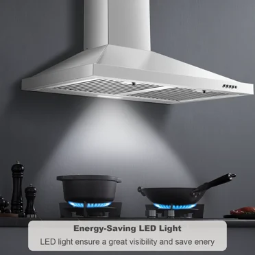 Range Hood 30 inch 450 CFM Wall Mount Range Hood with Baffle Filters 3 Speed Fan Vent Hood