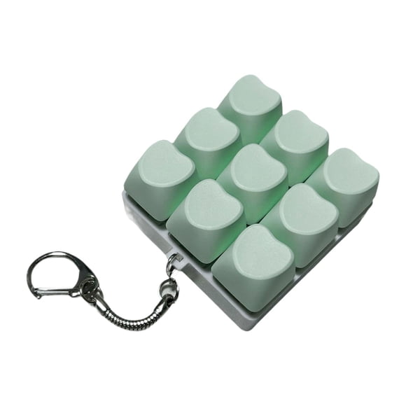 Mini llavero con teclado de 9 botones, juguete mecánico para dedos, para mayores de 15 años. Cian