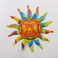 thumbnail image 1 of Decoración de pared de metal con cara de sol para interiores y exteriores, estrella de la luna del sol, decoración de pared para colgar en metal y vidrio, para exteriores, sala de estar, dor, 1 of 5