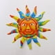 thumbnail image 1 of Decoración de pared de metal con cara de sol para interiores y exteriores, estrella de la luna del sol, decoración de pared para colgar en metal y vidrio, para exteriores, sala de estar, dor, 1 of 5